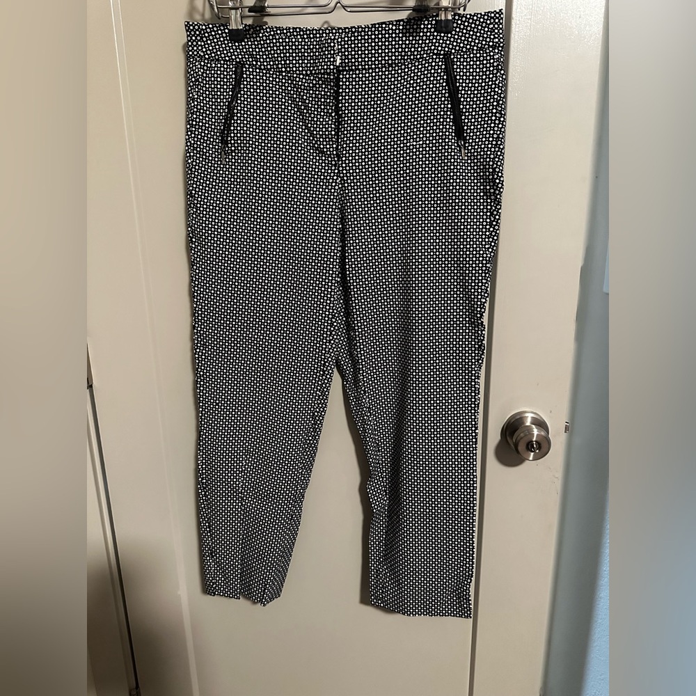 Lane Bryant Black and White Patterned Cropped Pants
